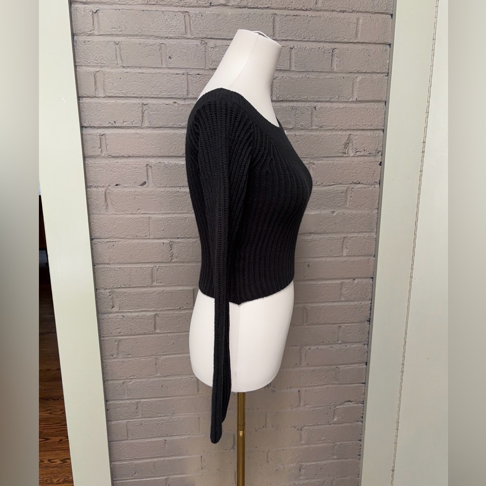 H&M NWT black cropped off shoulder sweater XS - Picture 10 of 15